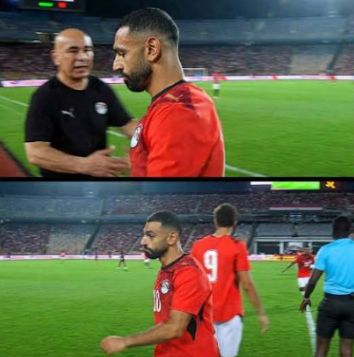 خروج محمد صلاح من مبارة أنجولا