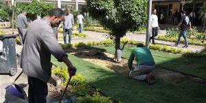 بعد فيديو قطع الأشجار، تجارة عين شمس تعيد زرع الحرم الجامعي (صور)