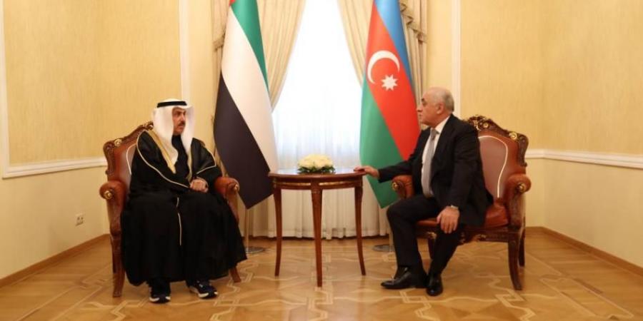 صقر غباش يبحث مع رئيس وزراء أذربيجان تعزيز التعاون