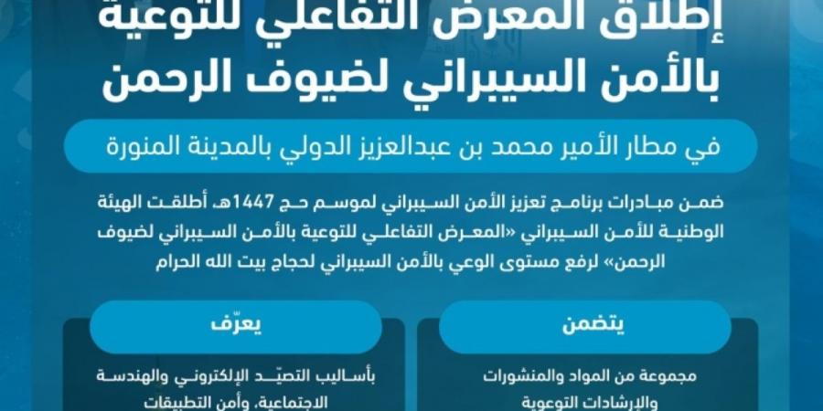 انطلاق «المعرض التفاعلي 
للتوعية بالأمن السيبراني لضيوف الرحمن»