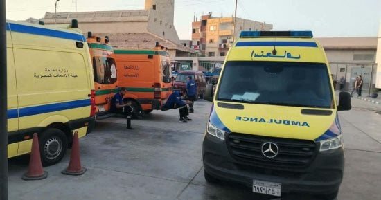 إصابة 3 أشخاص في تصادم تروسيكل وسيارة ربع نقل بطهطا