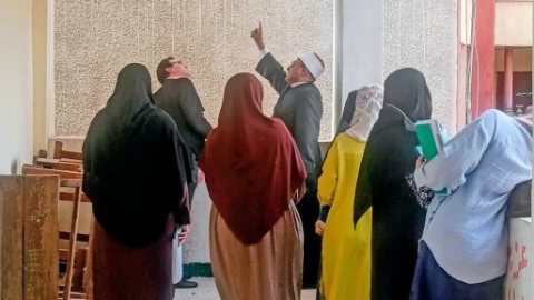 رئيس منطقة الإسماعيلية الأزهرية يعاين معهد فتيات آل سهمود ويوجه بسرعة الصيانة